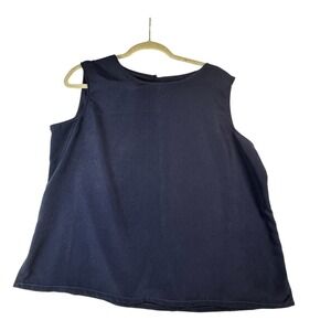 BonWorth Women's MP‎ Navy Blue Sleeveless Top Blouse Career Casual